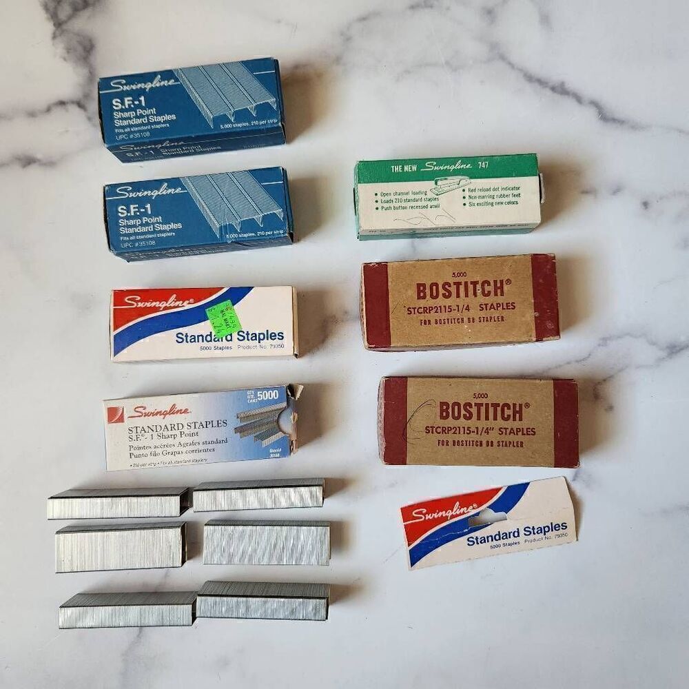 Vintage Staples bundle swingline s. F. - 1 sharp point 5K Bostitch UPC 35108
